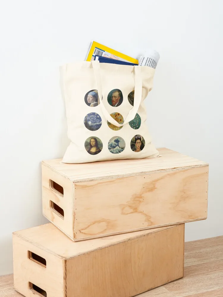 الأعمال الفنية الشهيرة حمل حقيبة قماش قماش حمل الحقائب حمل حقيبة حقيبة للشاطئ #4