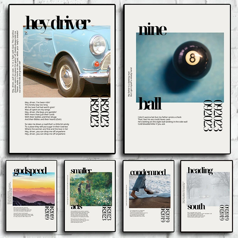 المغني زاك بريان كلمات الموسيقى الكلاسيكية يا سائق/تسعة الكرة المشارك HD مطبوعة قماش اللوحة الشمال جدار صور ديكور المنزل