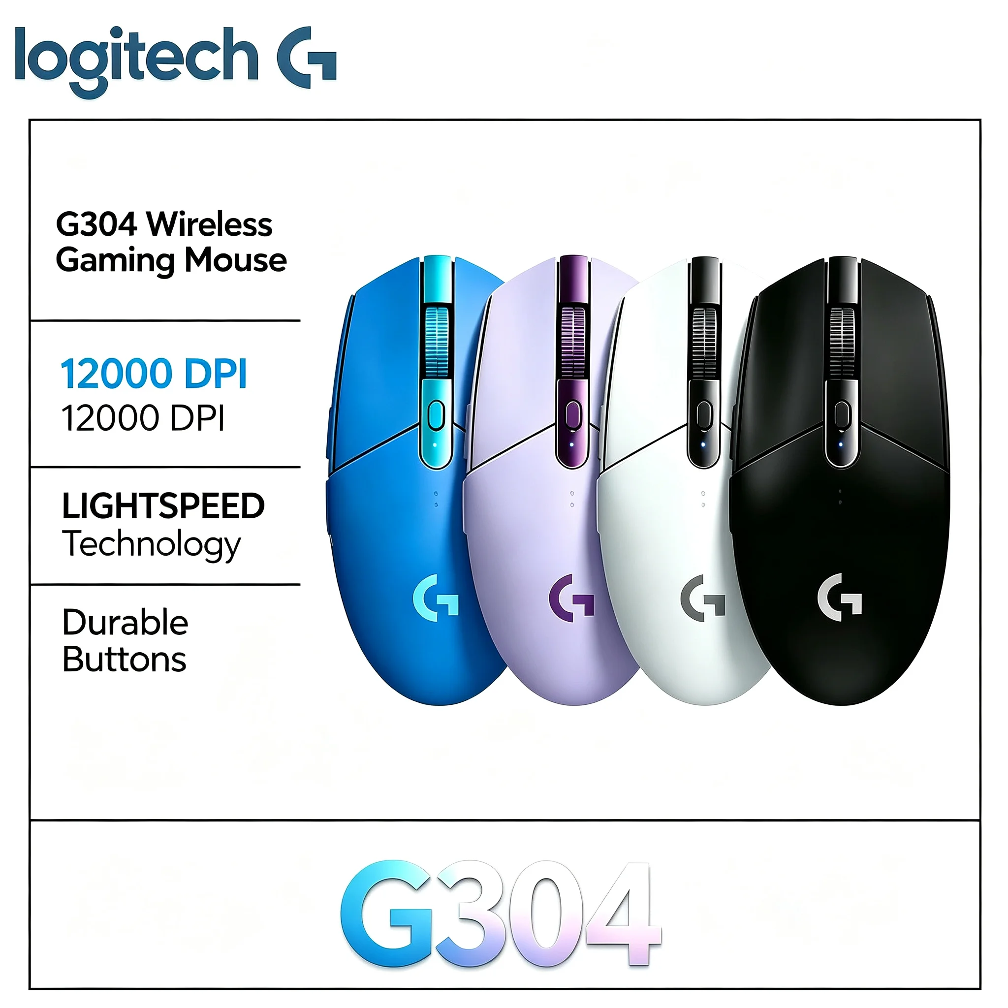 Logitech G304 Wireless Gaming Mouse Smooth Gliding Feet Ergonomic Mice For E‑sports Game Player