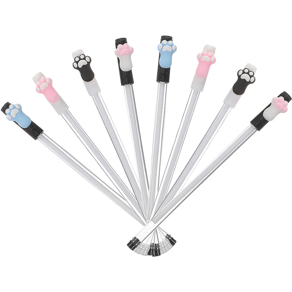 

8 Pcs Cat Claw Gel Pen Gift Pens Fountain Black Refill Cartoon Ballpoint Student