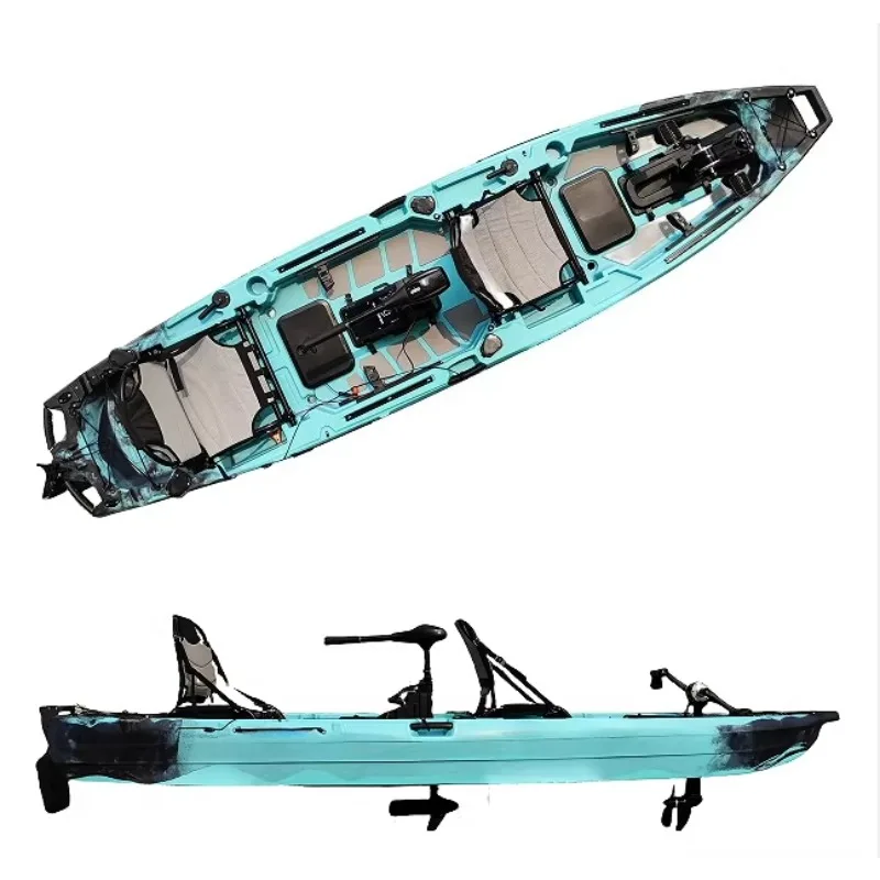 

New Rotomoulded Two-Person Pedal Kayak Fishing Boat: Plastic Canoe with Exceptional Load-Bearing Capacity