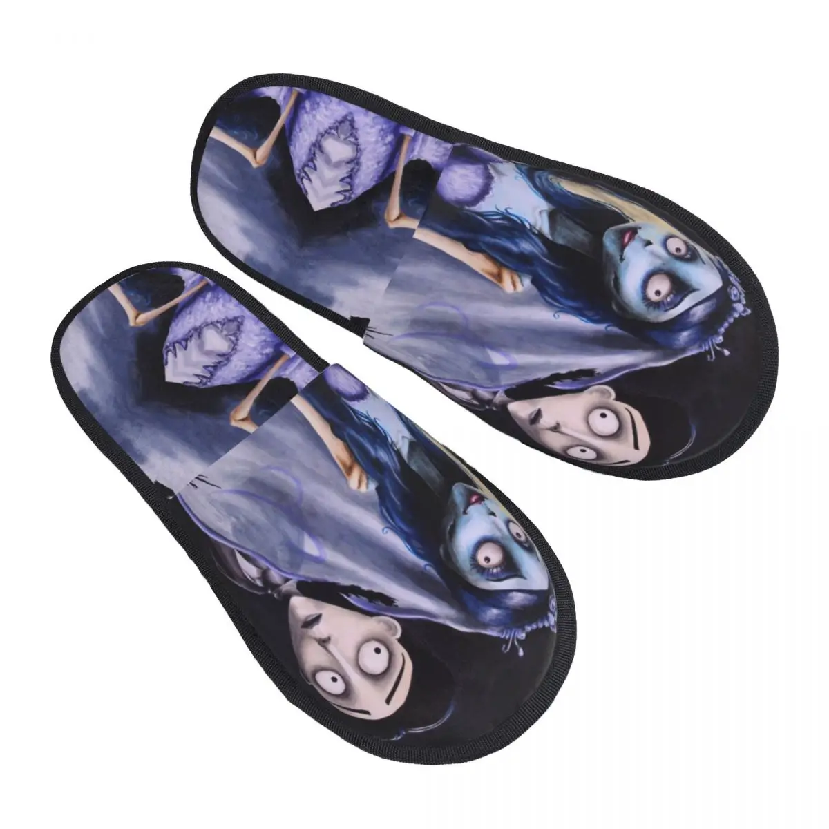 Custom Women Halloween Film Corpse Bride House Slippers Warm Ghost Tim Burton Memory Foam Fluffy Slipper Indoor Outdoor Shoes