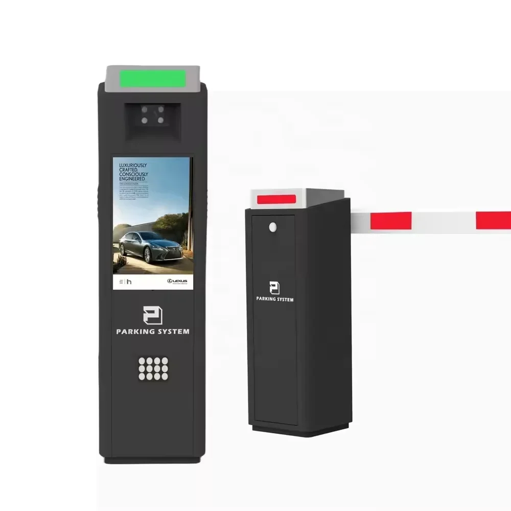 Sistema de estacionamento com display LCD, reconhecimento de placa de licença disponível em vários idiomas com sistema de bilhete de estacionamento de portão de barreira