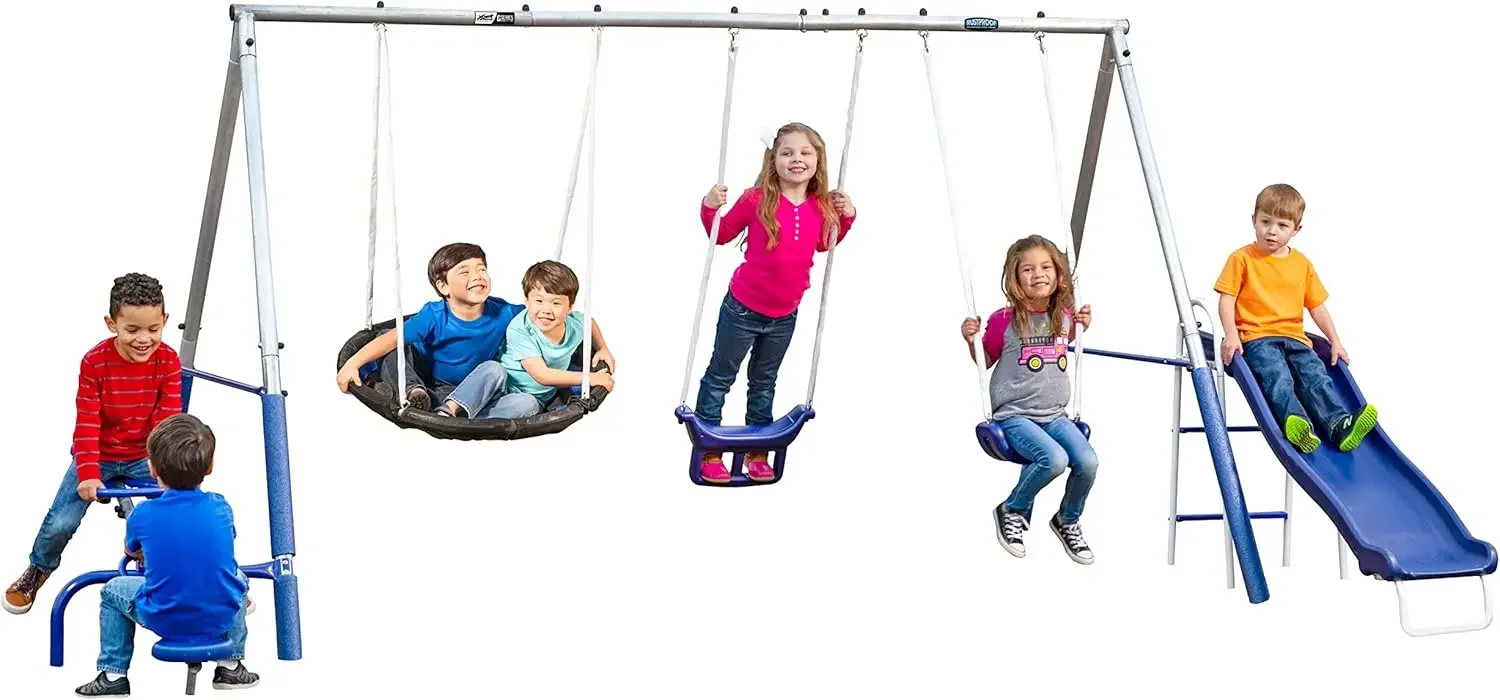 Free N' Swing Swing Set, Grau, 91"T x 168"B x 74"H