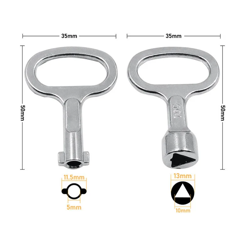 Universal Triangular Key Slotted Key For Electric Cabinets Multifunctional Wrench Panel Lock Metro Train Elevator Door Key Lock
