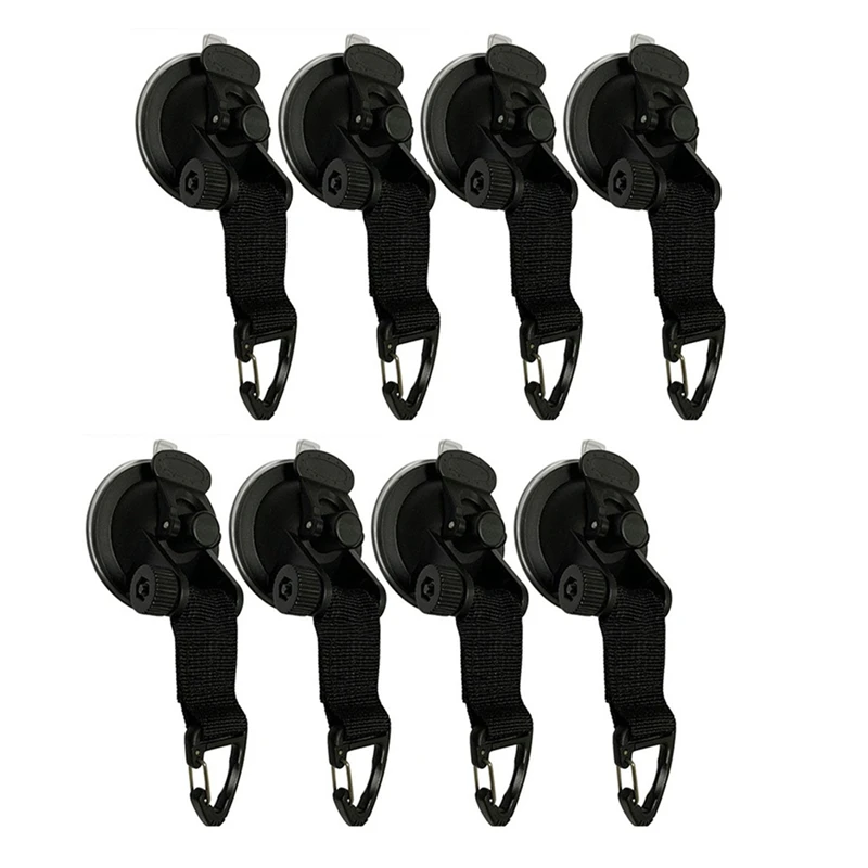 8Pcs Suction Cup Anchor Fix Hook Tie Down, Camping Tarp As Car Side Awning, Tent Fix Hook Accessories Suction Cup Anchor