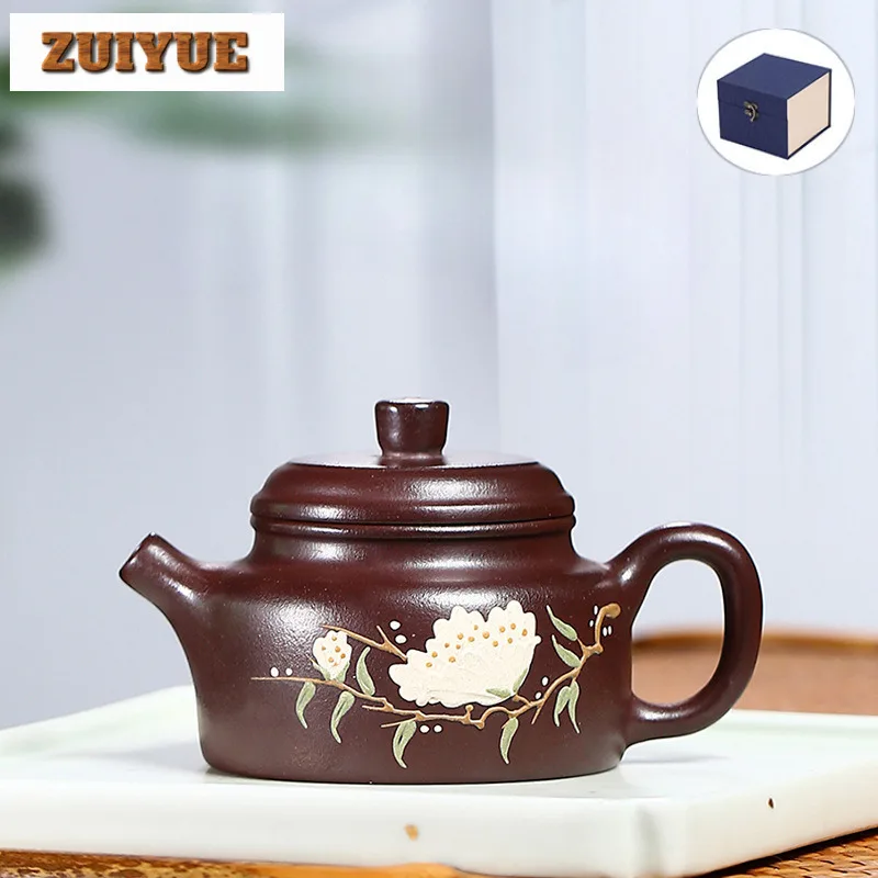 110ML Retro Yixing Purple Clay Teapots Handmade Dezhong Pot Raw Ore  Stone Red Mud Kettle Zisha Tea Set Drinkware Supplies Craft