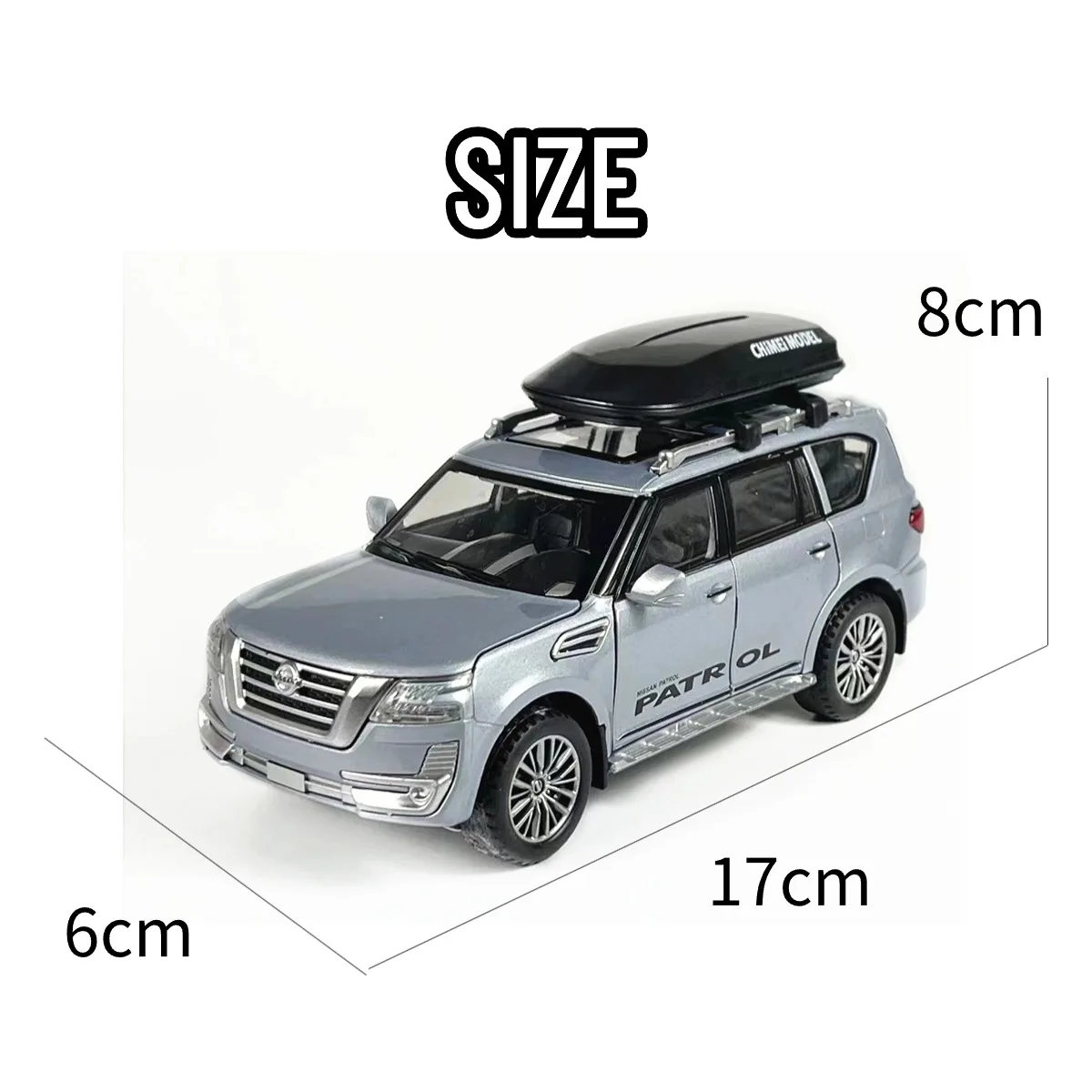 1:32 Nissan Patrol Pullback Car Toy with Lights Engine Sound, Scale Diecast Car Model Replica Kid Boy Play Gift