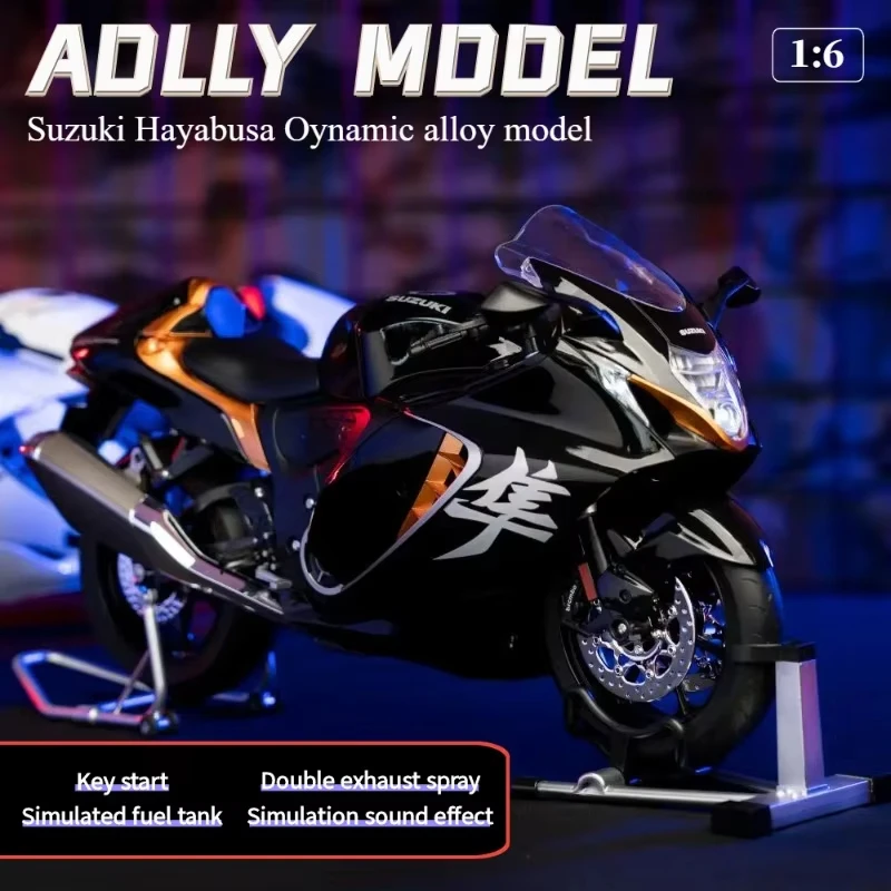 

For Hayabusa 1:6 motorcycle model,it can spray water,has lights,and has an alloy exterior,Interior decorations in the vehicle