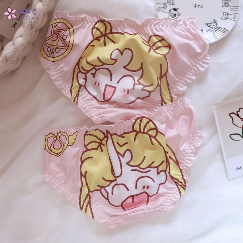 Lingerie Cute Panty Underwear Women Panties Kawaii Cartoon Print Japanese Lolita Panti Sexy Anime Brief for Girls трусы женские