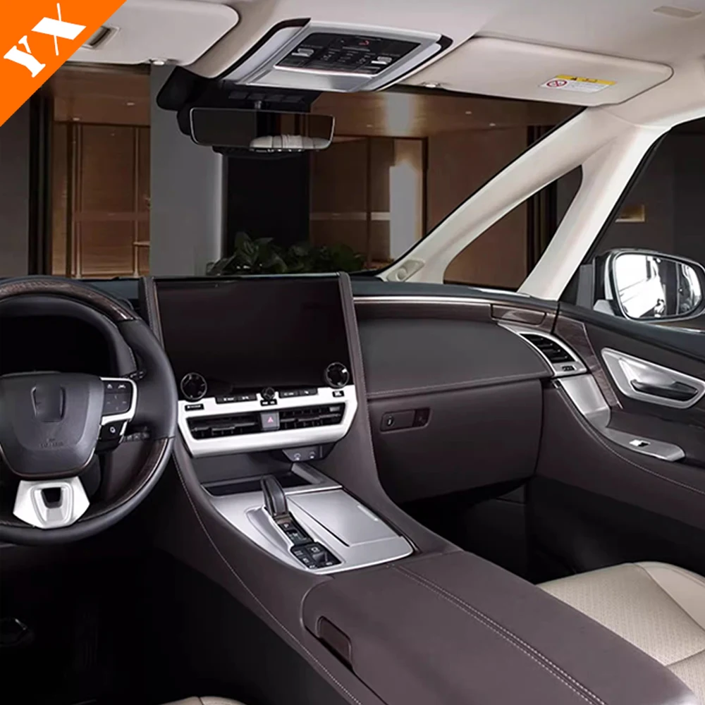 

For Toyota ALPHARD 2024-2026 Accessories plastic silver Interior Car Central Console Gear Shift Panel Armrest Window Lift Handle