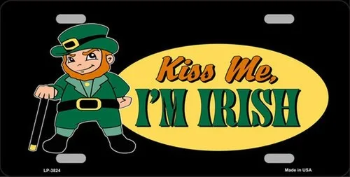 Kiss Me I'm Irish Vanity License Plate Aluminum