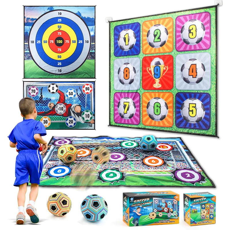 100/150CM Soccer Game Mat Set Outdoor Indoor Soccer Toys Multiplayer Competitive Soccer Games Children Football Training Gifts