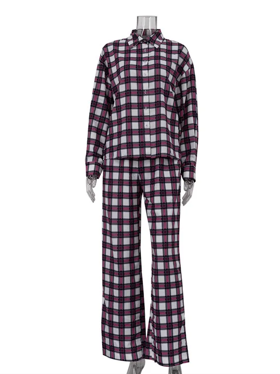 

Женский клетчатый длинный открытый кардиган све и брюки длиной до пола, повседневный осенний костюм из двух предметов