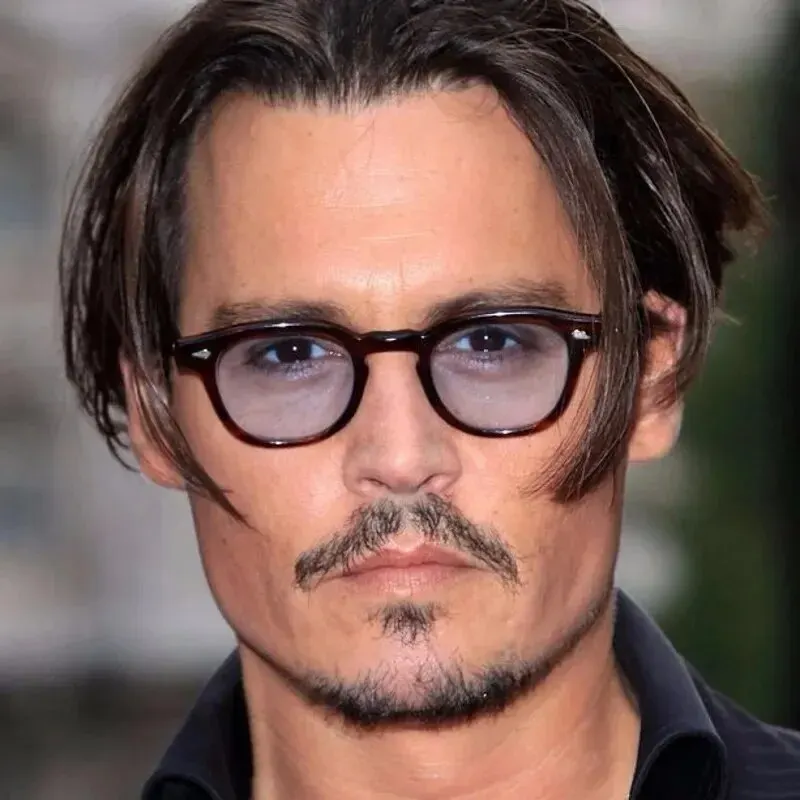 Fashion Johnny Depp Style Round Sunglasses Clear Tinted Lens Brand Design Party Show Sun Glasses Oculos De Sol