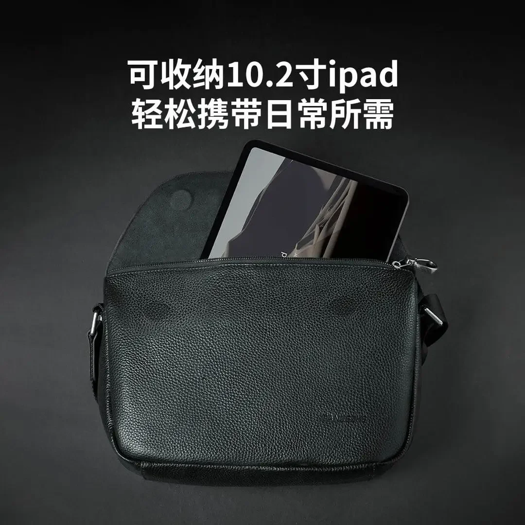 Xiaomi TANJIEZHE Genuine Leather Messenger Bag Men Bags Shoulder Crossbody COW LEATHER Soft and Wrinkle Resistant Waterproof