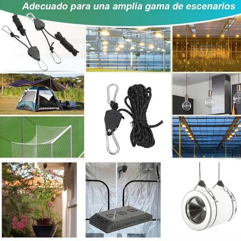 Awning Wind Rope 8 Inch Adjustable Lanyard Hanging For Tent Fan Grow Plant Lamp Pulley Ropes Pulley Lifting Pulley Hook