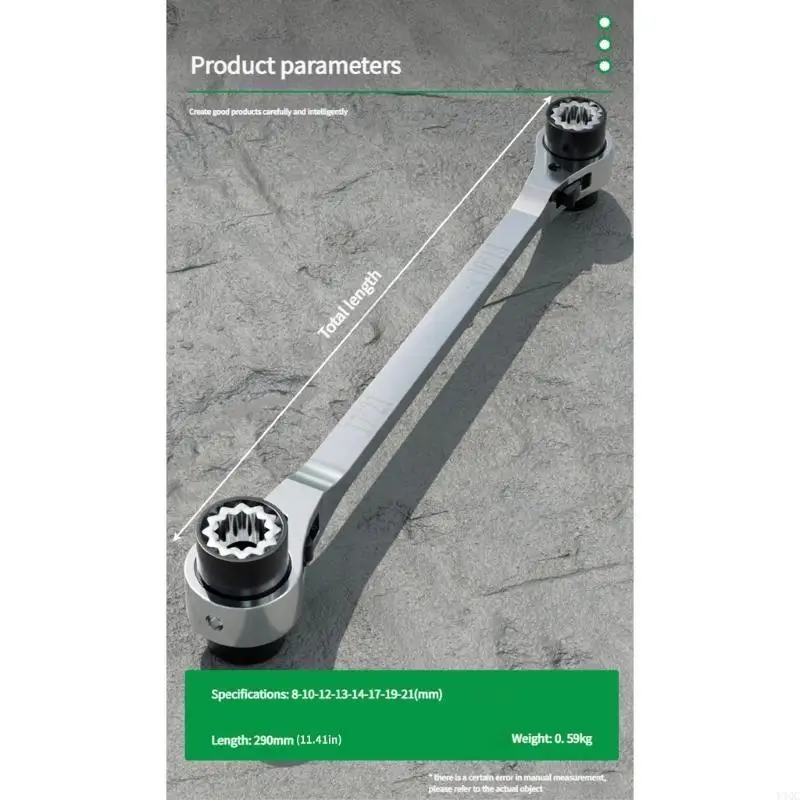 Multisize Ratcheting -Schraubenschlüssel -Doppel -Design -Design für Mechanik -DIY -Projekte Y4QC
