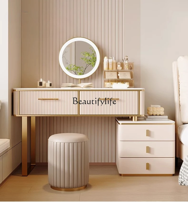 

*Dresser Modern Simple Storage Cabinet Integrated Light Luxury Furniture Makeup Table