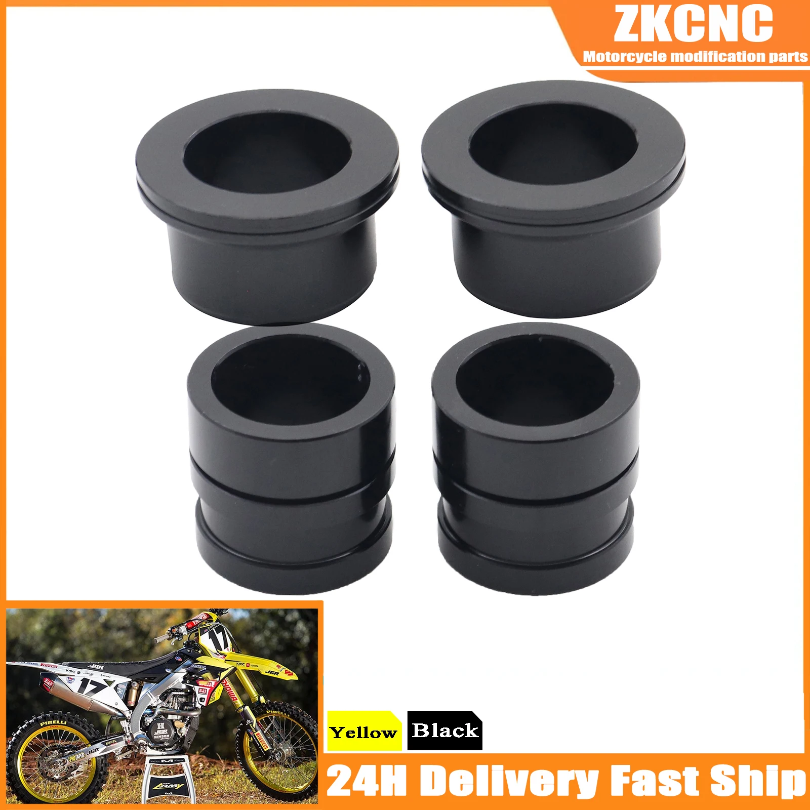 Motorcycle CNC Front And Rear Wheel Hub Spacer For Suzuki RMZ450 RMX450Z RMZ250 RMZ 250 450 RMX 450Z 2005 2006 2007 2008-2024