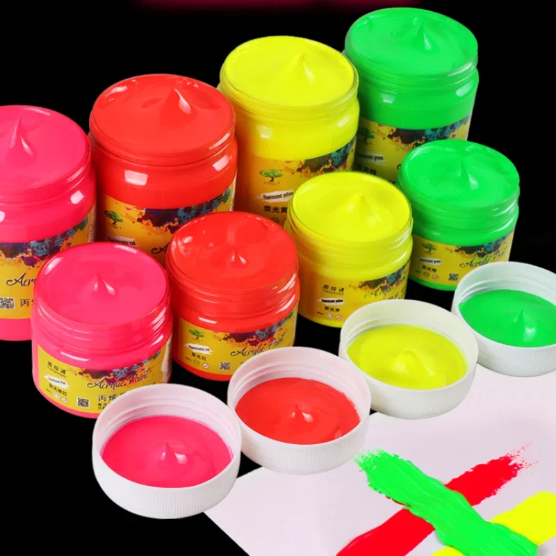 

Fluorescent Acrylic Pigment 100/300ml Large Capacity Bottled Waterproof and Sun Resistant Painting Wall Painting DIY Coating