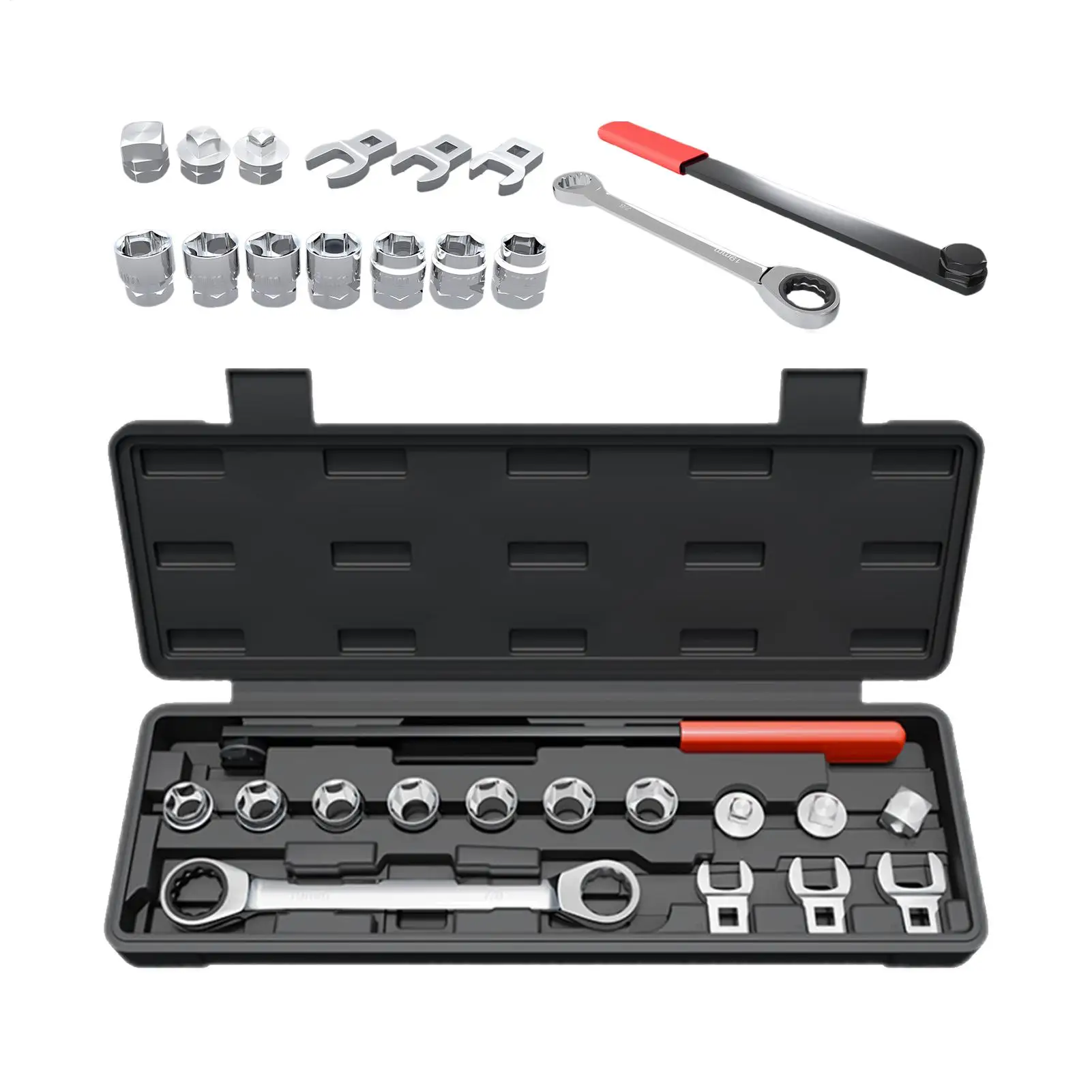 

15pcs/set Idler Pulley Adjustment Wrench Belt Tension Tensioning Adjuster Lever Tool Extension Wrench Car Repair Tools