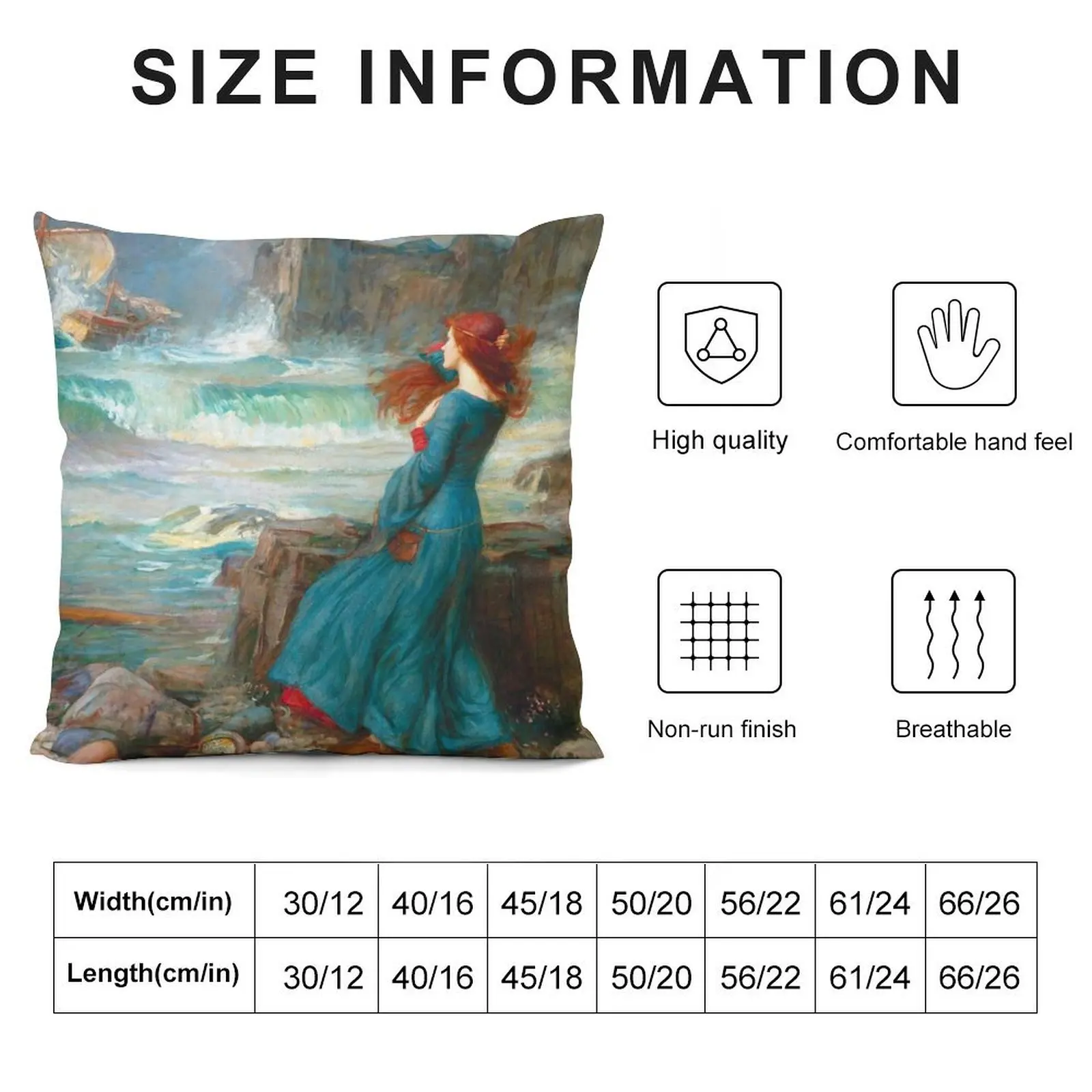 John William Waterhouse Miranda (The Tempest) Throw Pillow Sofa Cushion Sofa Decorative Covers covers for pillows pillow