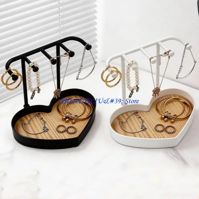 E21F Decorative Heart Wall Mount Jewelry Holder Display Stand for Displaying