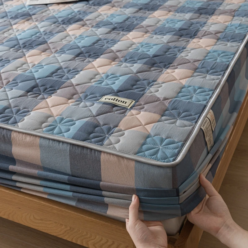 A-Class Hypoallergenic Washed Cotton Quilted Mattress Cover - Soft, Antibacterial, Cozy for a Restful Night's Sleep