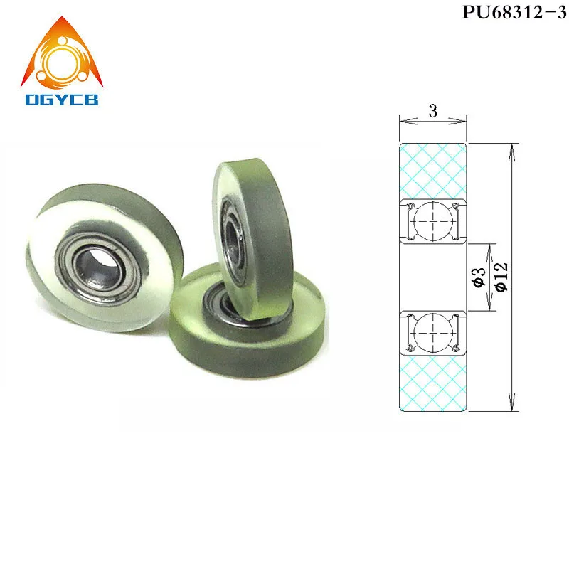 1pcs 8*22*5 mm PU Coated Rollers 688RS Plastic Bearings PU68822-5 OD 22mm Polyurethane Soft Rubber Guide Wheel Pulleys 8x22x5