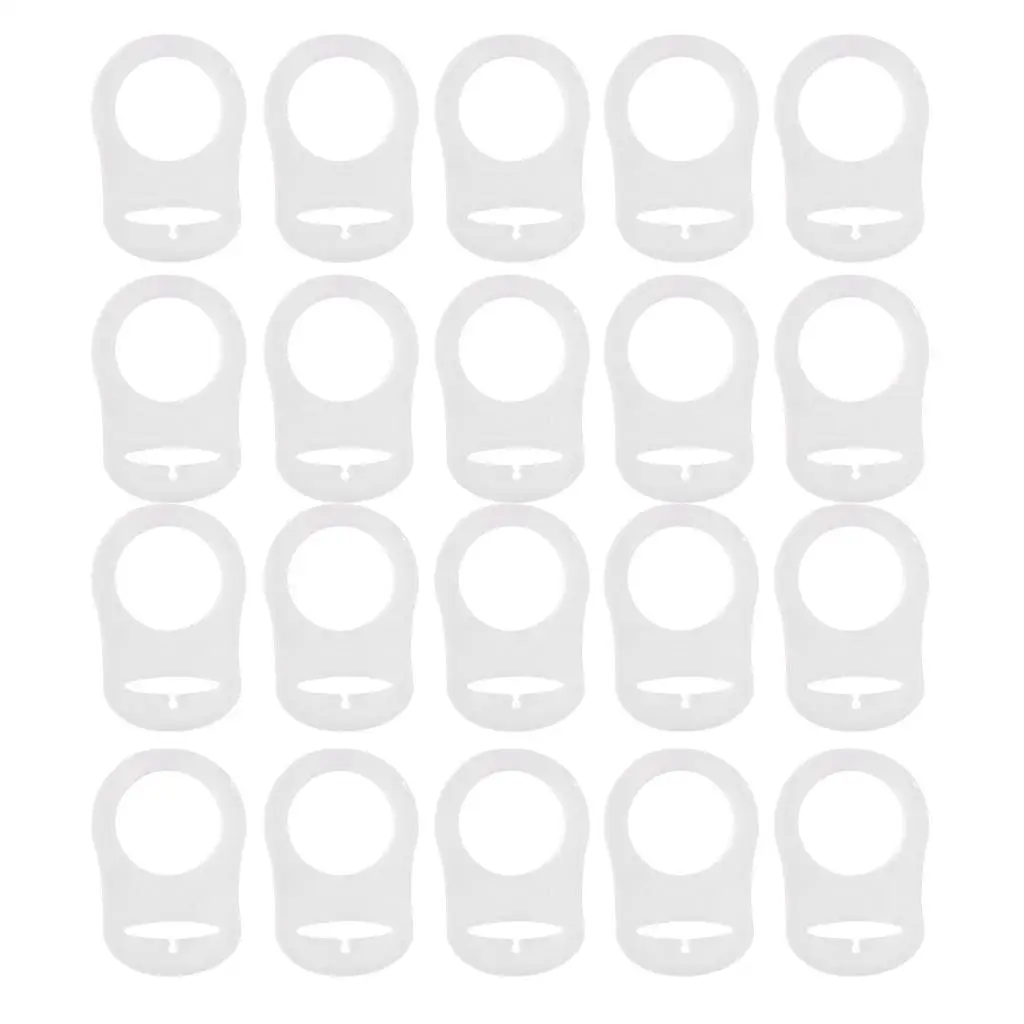 

10pcs Silicone Button Ring Dummy Pacifier Holder Clip Adapter clear