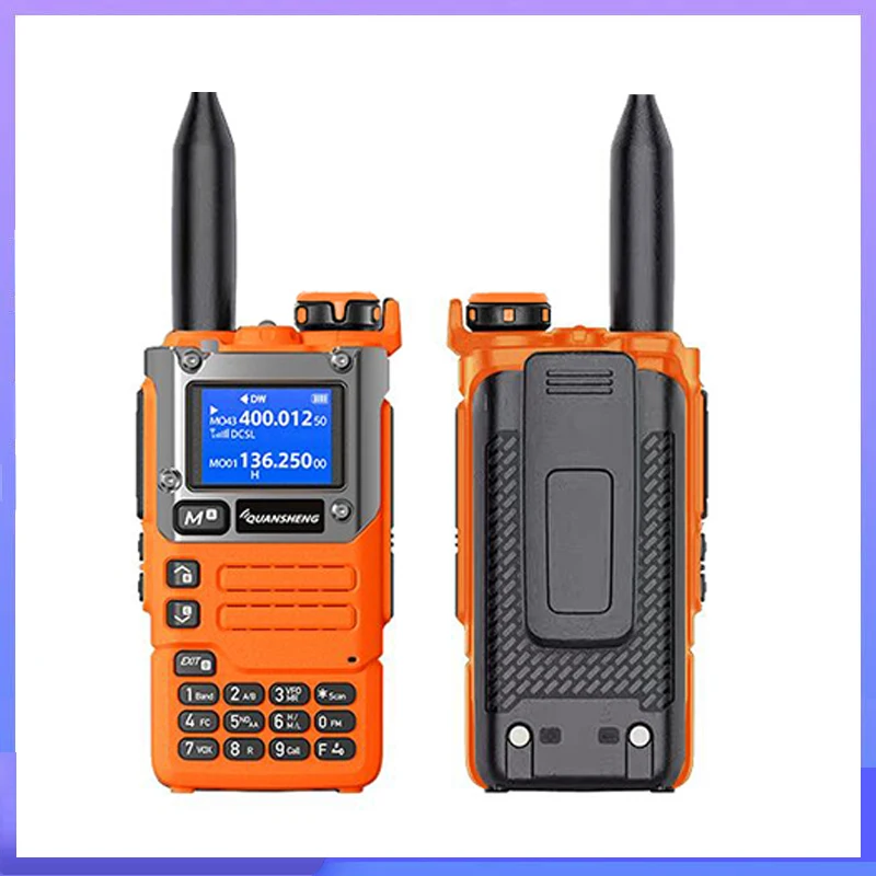 Quansheng-walkie-talkie UV K6 de 5W, banda de aire naranja, USB tipo C, UHF, VHF, DTMF, frecuencia inalámbrica, NOAA, UV-K58, AM, FM, Radio