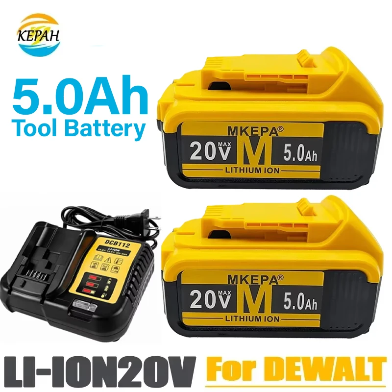 

New 100% Original 5000mAh 20V for Dewalt Power Tool Battery DCB206 20V 5.0Ah Battery DCB206 20V Battery DCB205 DCB204-2