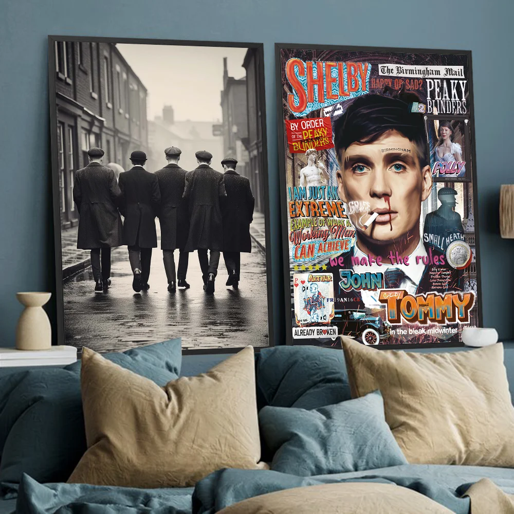 Póster de arte autoadhesivo de Thomas Shelby, impresiones de whitetaper, carteles, ilustraciones, arte estético, pintura de pared