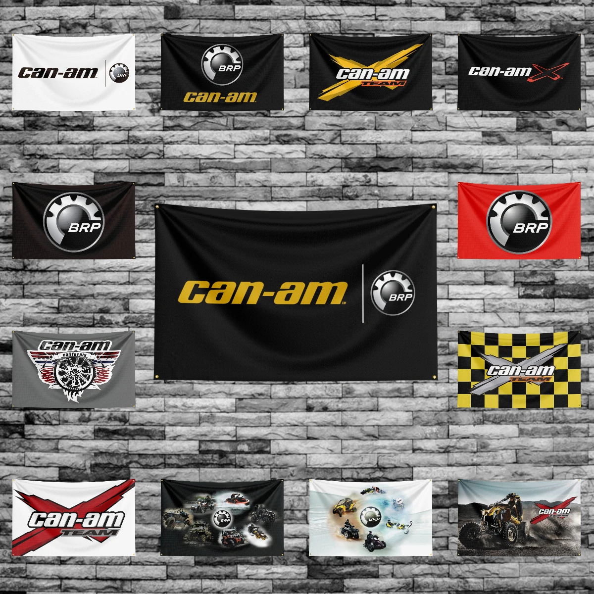 3x5 Ft BRPs CAN AM Motorcycle Racing Flag Polyester Printed Motorcycle Flags Banner Tapestry for Decor