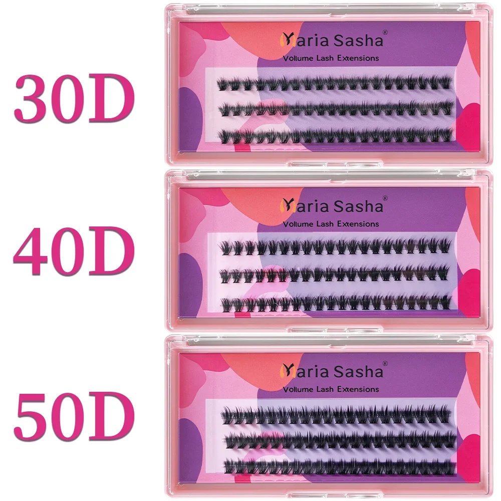 Maria 30D/40D/50D/60D 60 Fan Bundles Long Eyelash Extensions Natural 6D Individual Cluster False Eyelashes Makeup Tools Cilia