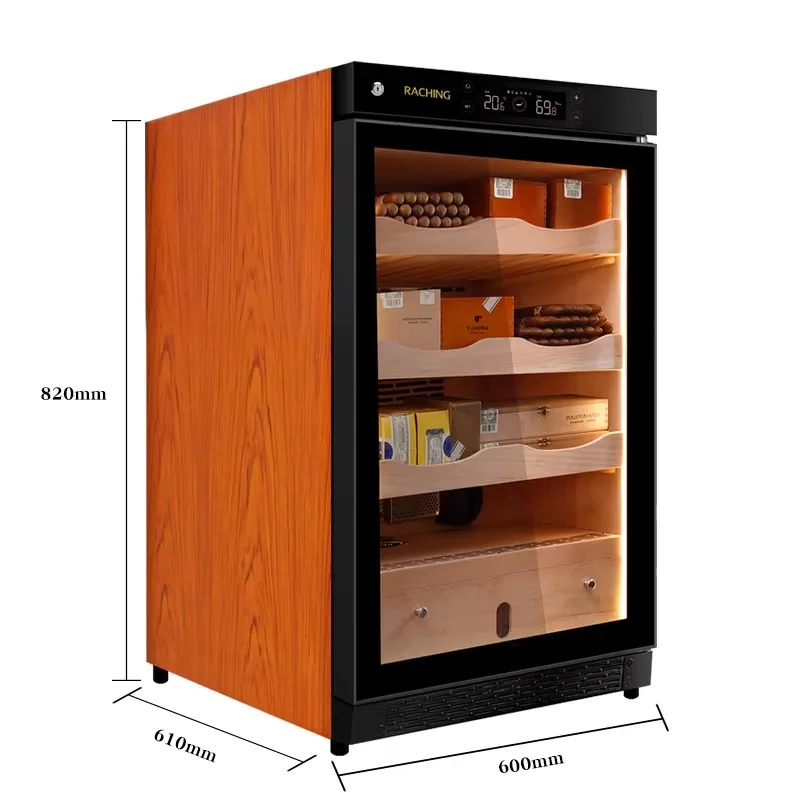 Raching Humidificador de cigarros eléctrico de tamaño pequeño C150A Gabinete de cigarros humidificador de filete húmedo negro marrón