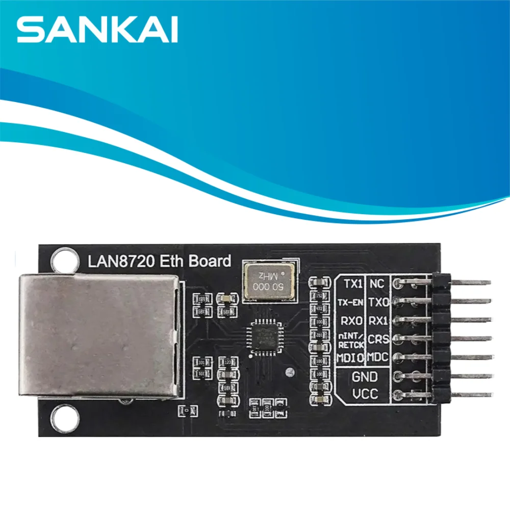 LAN8720 Ethernet Module 10/100Mbps RMII Interface, 3.3V PHY Breakout Board for ESP32/STM32 DIY