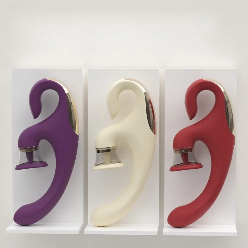 هزاز شفط البظر المرن مع وظيفة تحفيز لعق اللسان، يتميز بـ 8 اهتزازات و3 أوضاع شفط