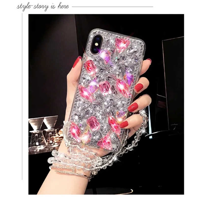 Luxury Bling Crystal Diamonds Stones Soft Back Cover for Samsung Galaxy A30, A50, A70S, A32, A52, A71, A51, A72, A73, A53, A33