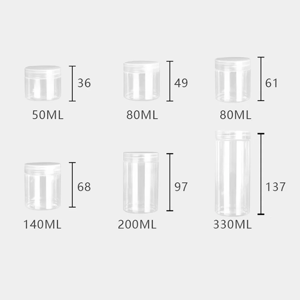 

10pcs 50Ml Transparent Plastic Jars Durable Leakproof Empty Storage Bottles Round Shape For Daily Use Travel Liquid