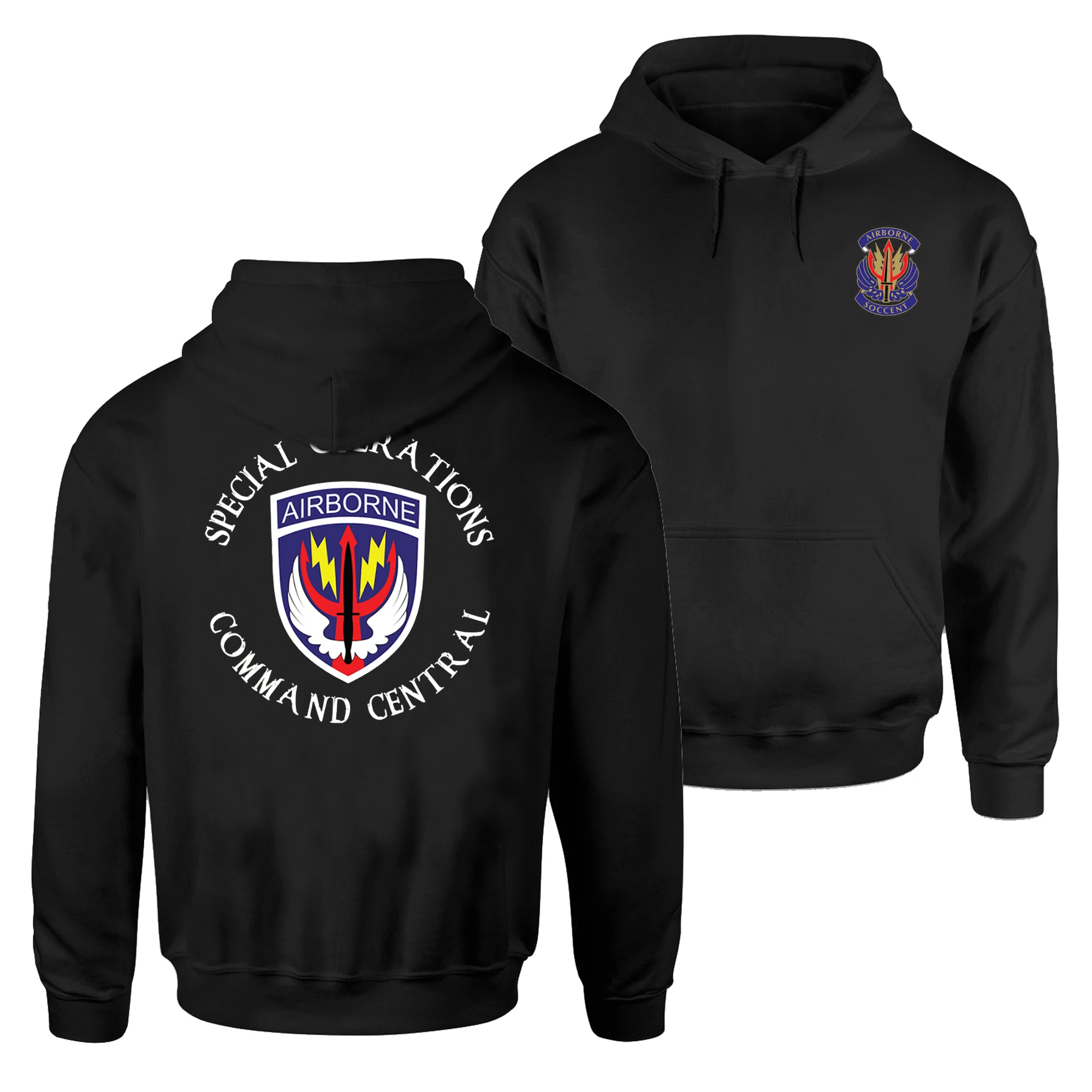 

US Special Operations Command Central Airborne SOCCENT Pullover Hoodie Comfortable Cotton Casual Mens Sweatshirt Streetwear