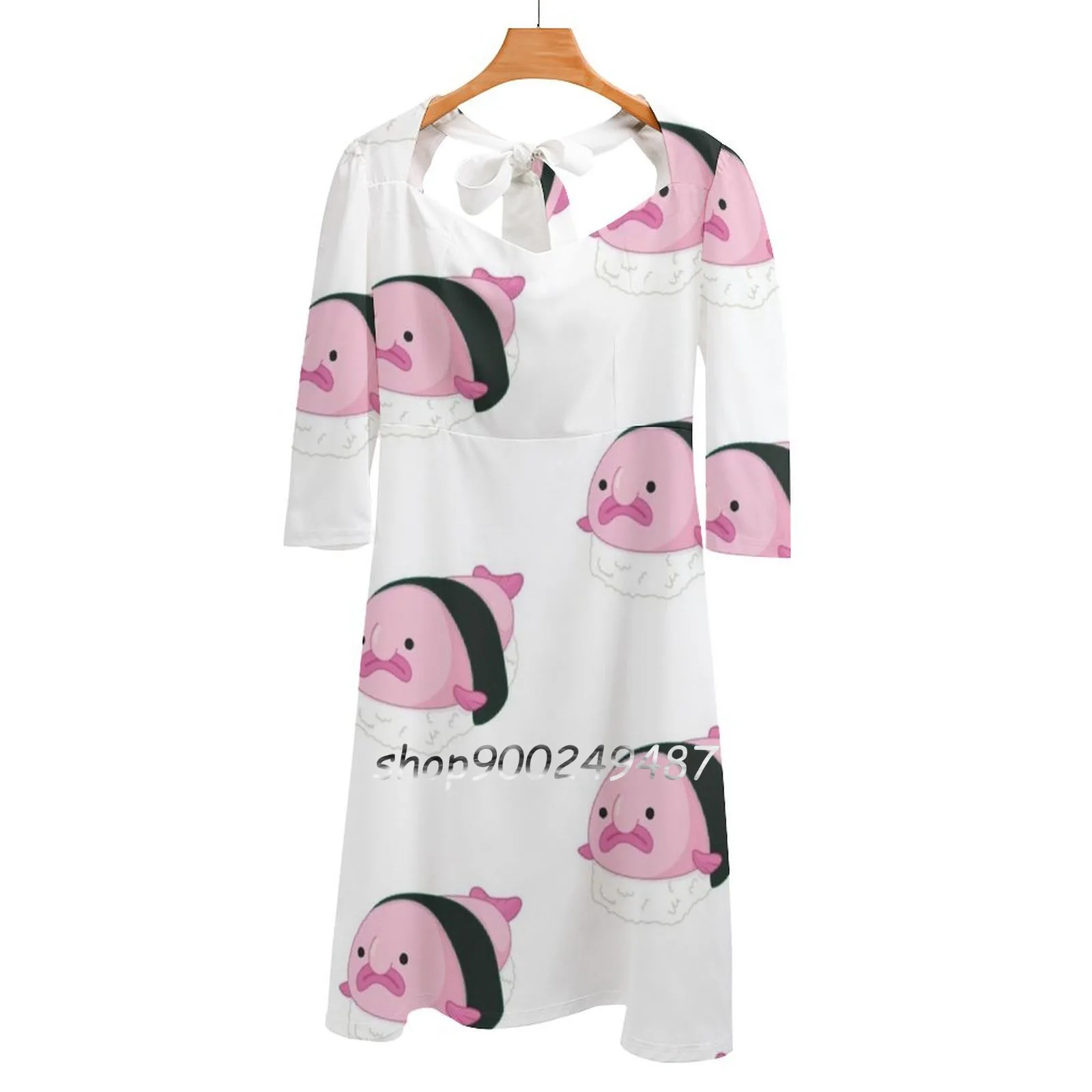 Blobfish Sushi Robes de Soirée Midi Robe Sexy Femmes Doux Une Pièce Robe Coréenne Blob Poisson Blobfish Sushi