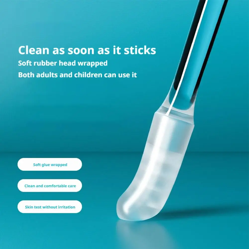 Sticky Ear Pick Cleaner Adhesive Ear Wax Remover Soft Dual-ended Ear Cleaning Stick Portable Safe Cotton Swab Ear Care Tool
