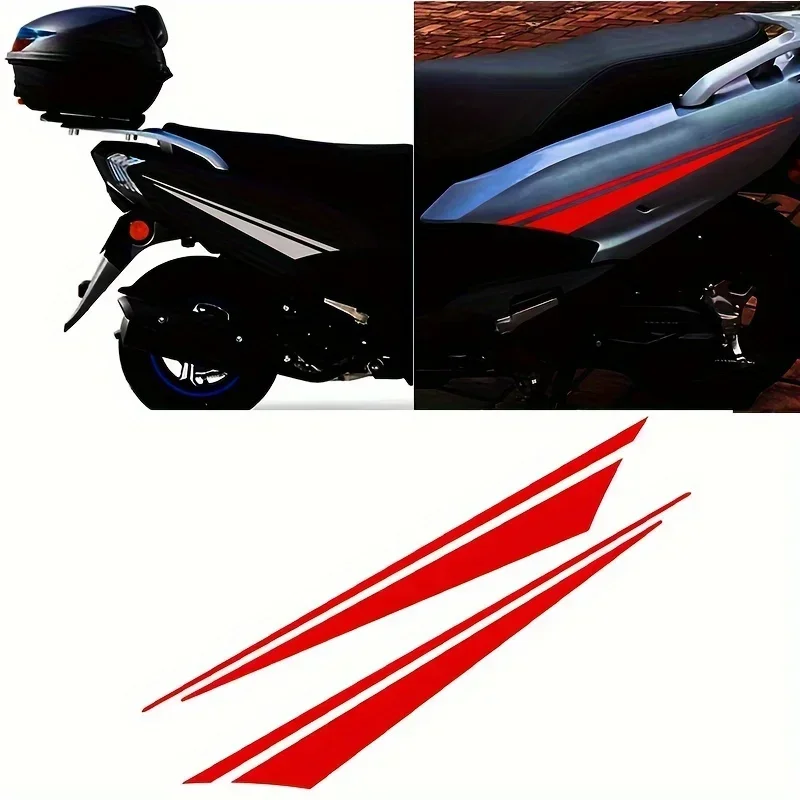 

2 шт./компл., красная спортивная полосатая наклейка для автомото, наклейка с динамическим дизайном для автомобиля, мотоцикла, аксессуар для внешней настройки