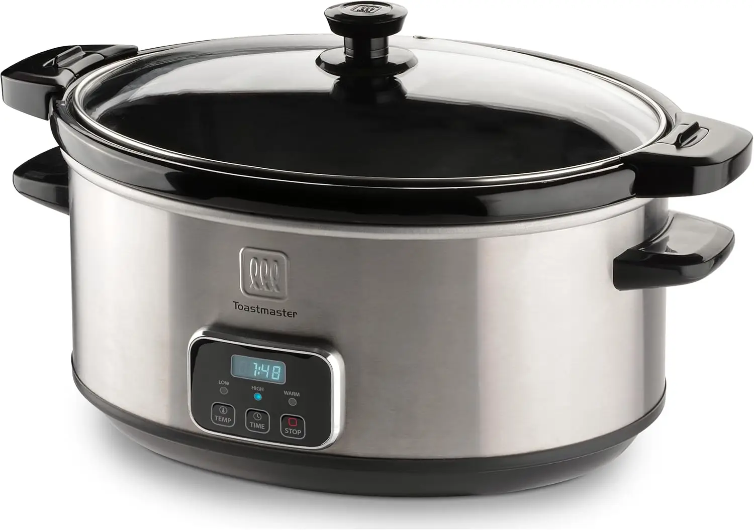 

Slow Cooker with Locking Lid by Select Brands - Digital - Cooks Roast, Chili & More - Dishwasher-Safe Stoneware Insert