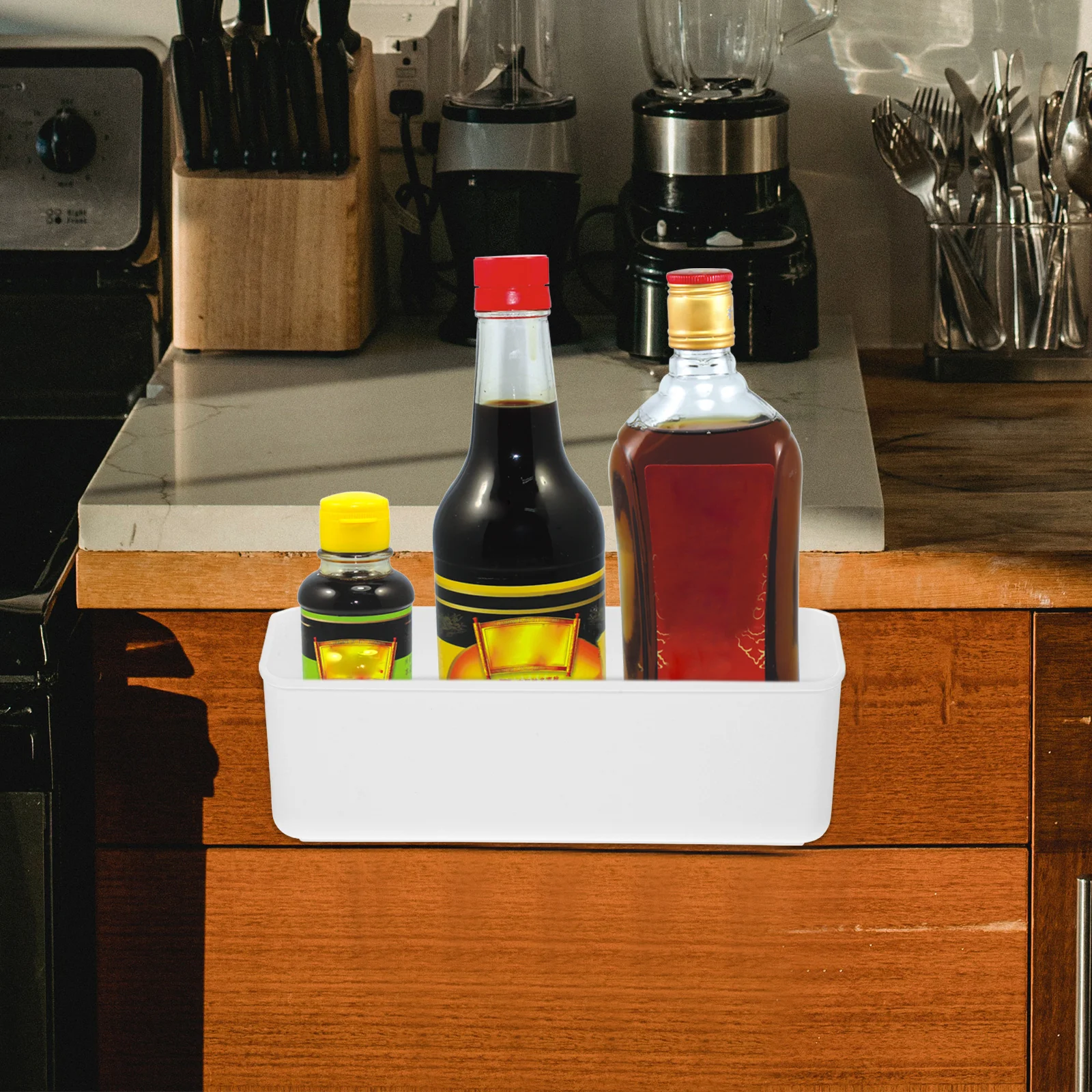 

Over Cabinet Door Hanging Storage Basket Kitchen Organizer for Spices Seasoning Bottles Cutlery Holder Practical Kitchen