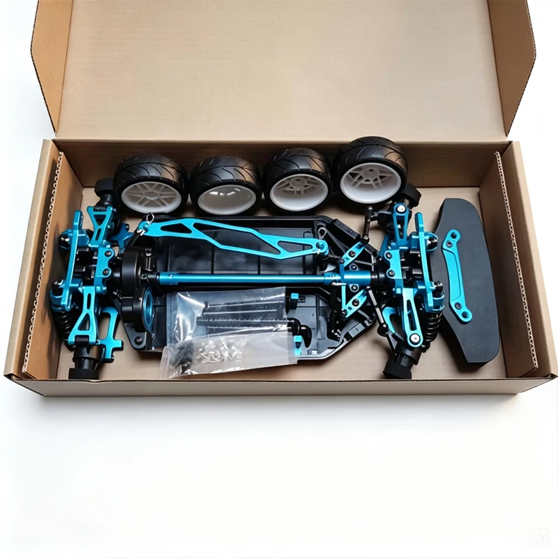 1/10 Scale Shaft‑Driven Aluminum Alloy Metal RC Car Chassis Upgrade Accessories Fit for TT‑02 RC Racing Model