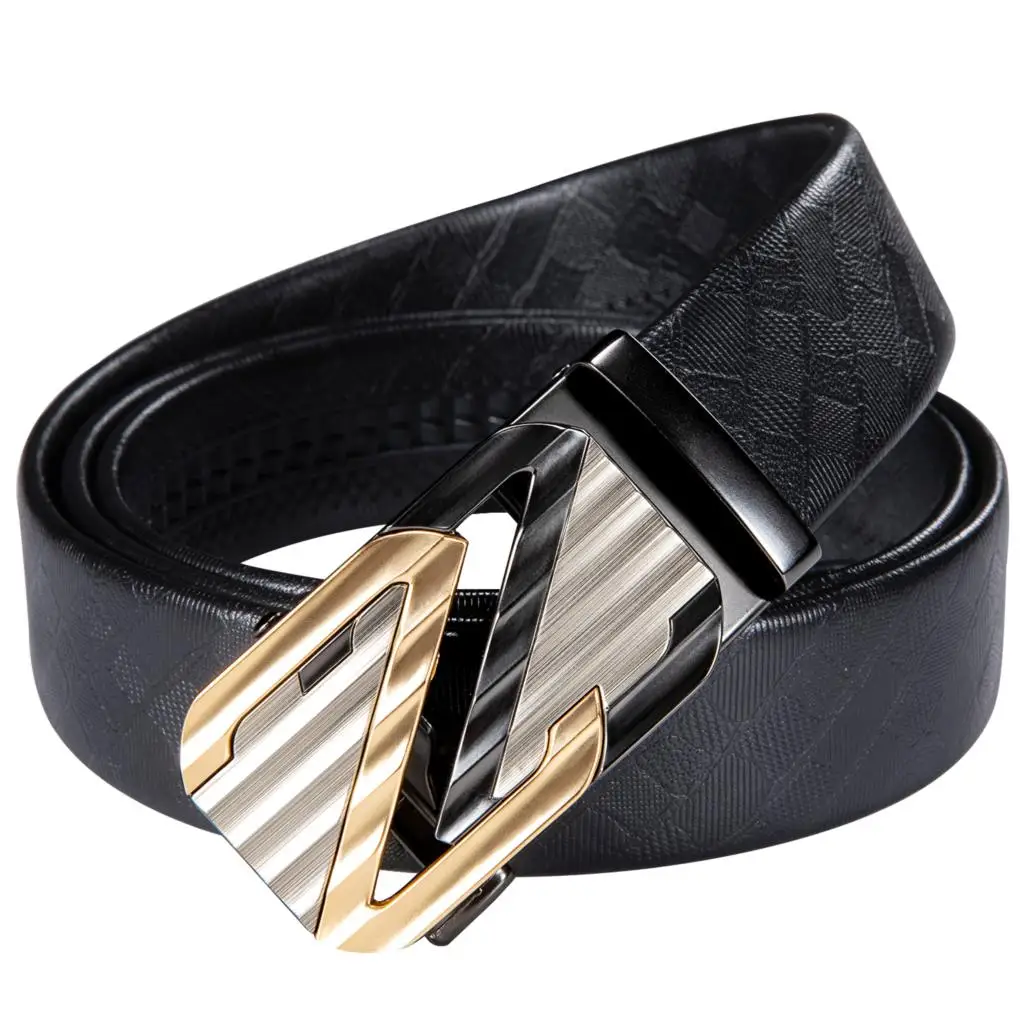 Luxury Belts for Men Black Leather Letter Z Metal Rachat Automatic Buckle Cowskin Waistband Casual Formal Male Straps Barry.Wang