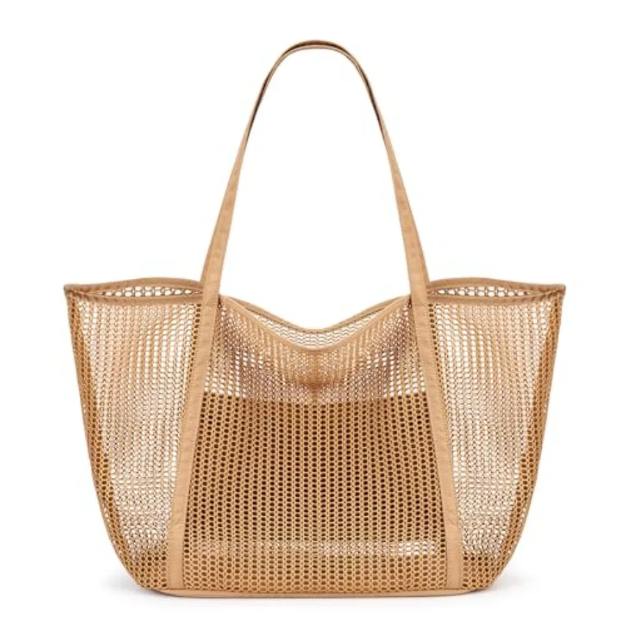 

KALIDI Upgrade Version Beach Mesh Tote Bag MAX 27L Large capacity, Shoulder Bag Nylon Hobo Women Casual Foldable Beach Picnic